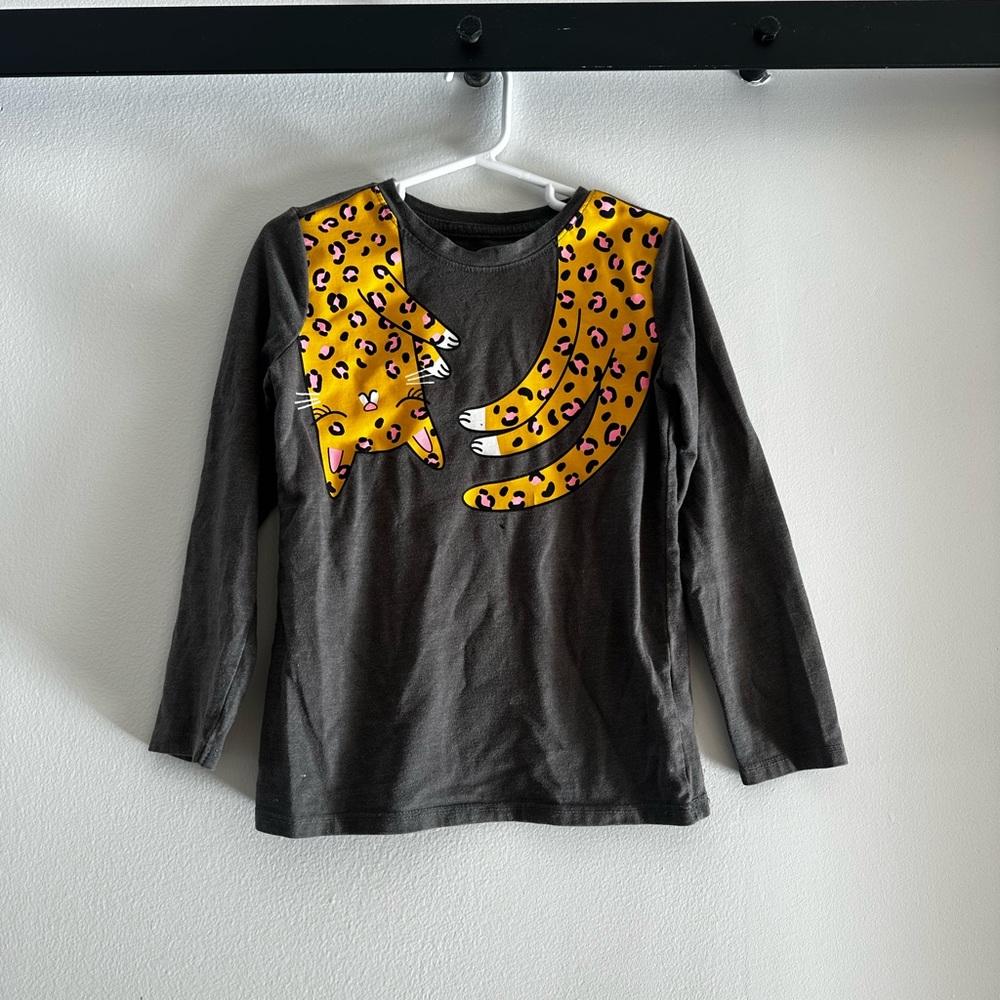 Cat & Jack Black and Yellow Long Sleeve Tee with Sequin Accents